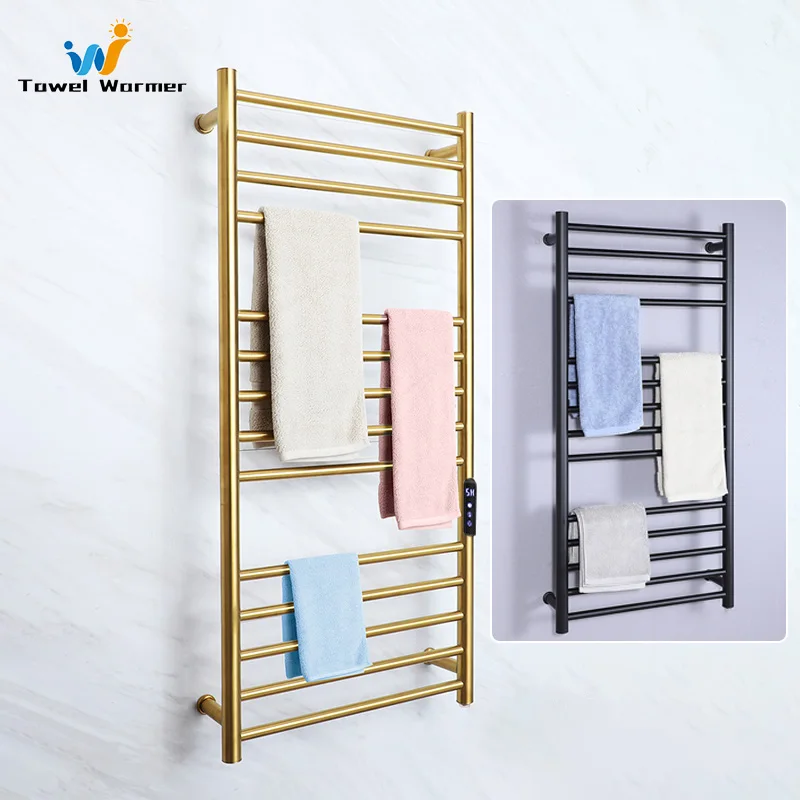 

Bathroom Electric Heated Towel Rail Stainless Steel Towel Warmer Smart Control Electric Towel Rack Thermostatic Towel Heater