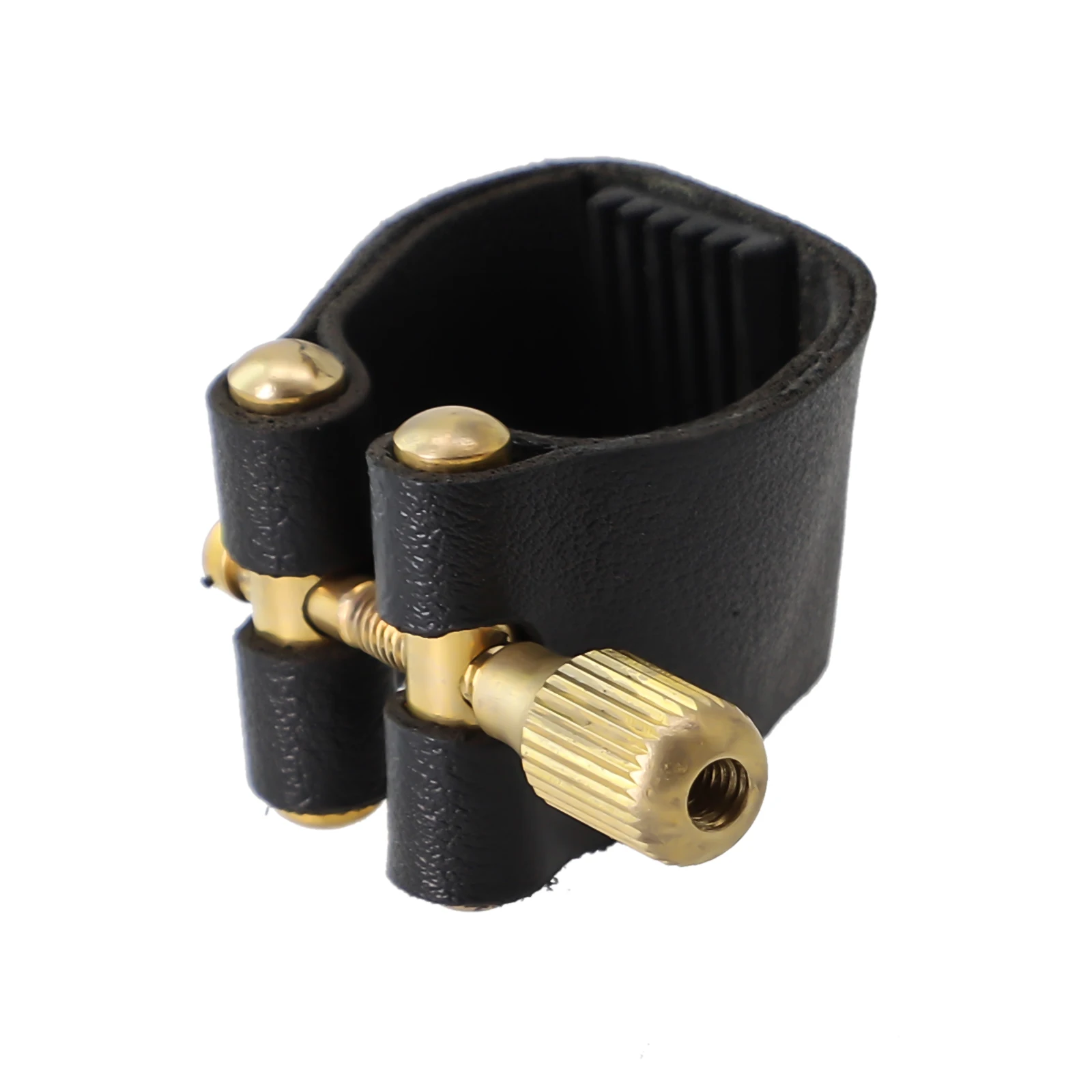 Duable Particular Brand New Mouthpiece Ligature Tenor Sax Mouthpiece PU Leather Parts Saxophone Black. Fastener