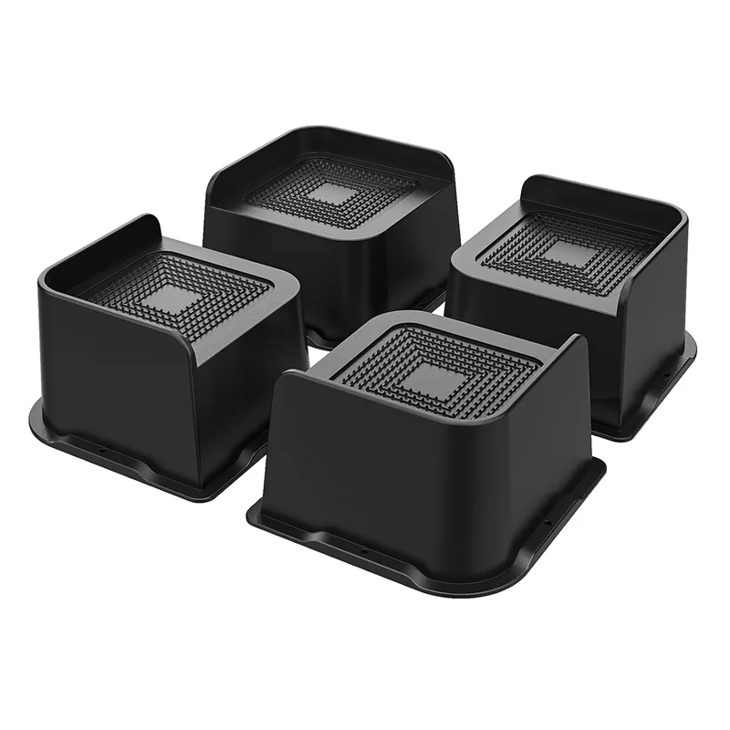 

YLS-4 штуки, 3-дюймовые усиленные подставки для кровати, мебельные подставки с широким отверстием 4.8x4.8 дюйма, черные подставки-лифты для кроватей, диванов, каркасов кроватей, тумбочек