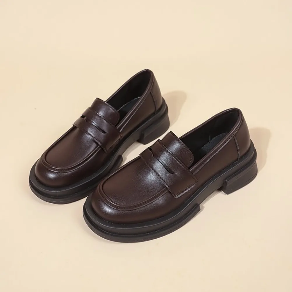 2026 Neue japanische College-Studentenschuhe im Cosplay-Lolita-Stil für Damen/Mädchen – Modische schwarze/kaffeebraune Uniform-Plateau-Schuhe – Detail 10