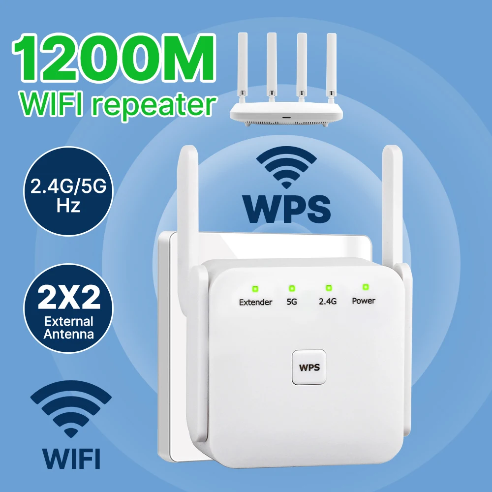 2.4G/5Ghz WiFi Repeater 1200M Wireless Router AP WPS WIFI Amplifier Range Extender Signal Booster Wlan Networking Expander