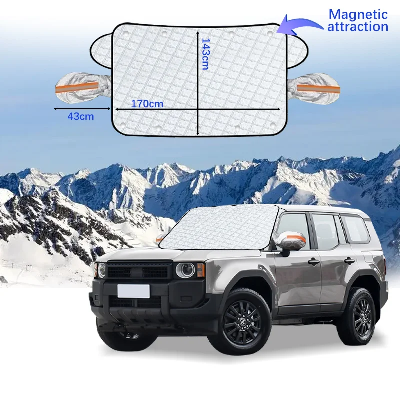 

Car Windshield Cover Magnet Winter Window Snow Shield Anti Frost Auto Front Window Snow Cover For Toyota Prado