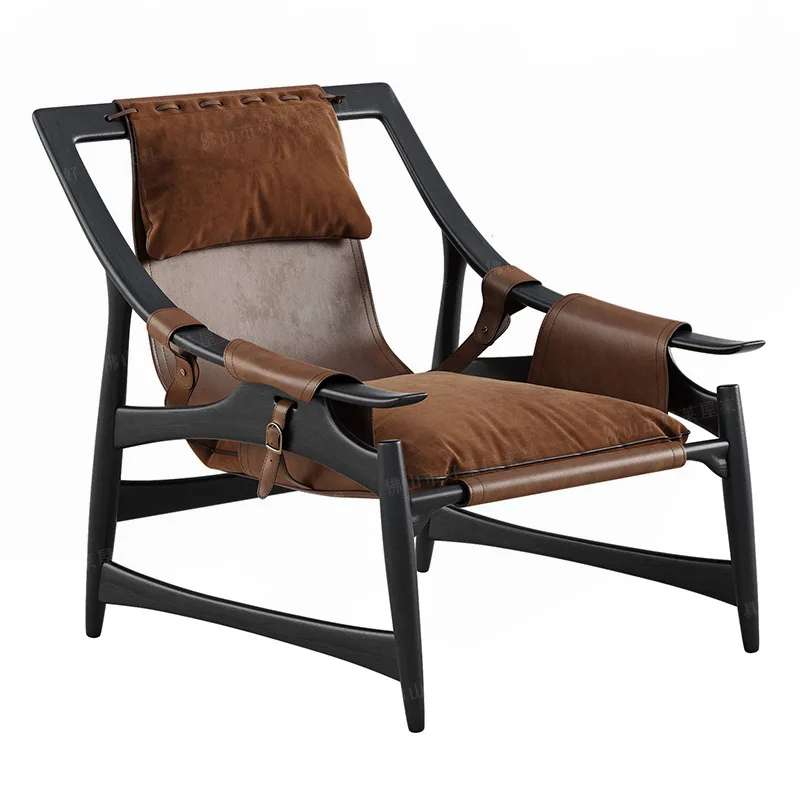 Leisure sofa chair, modern light luxury lounge chair, homestay solid wood lazy sofa, Kalamaga armchair