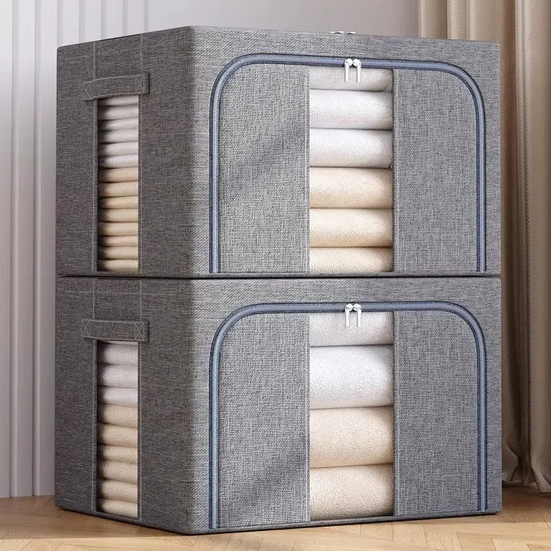 

Quilt Clothes Storage Box, Dormitory Household Steel Frame, Folding Moisture-Proof Quilt Clothes Sorting and Storage Artifact