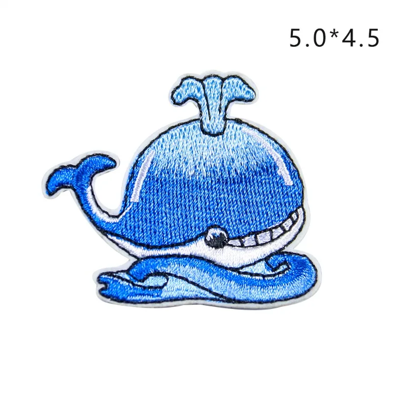 

Cloth Sticker Children's Clothing Accessories Adhesive Embroidery Hole Patch Sticker Cute Shark Dolphin Blue Whale Fish