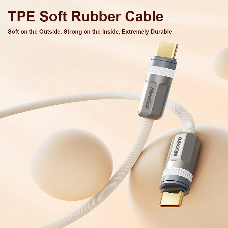 MeeGoo 60W Super Fast Charging Cable Type C To Type C Cable Various Length High-quality Dual Type C 1.2m Charge Data Zinc Alloy