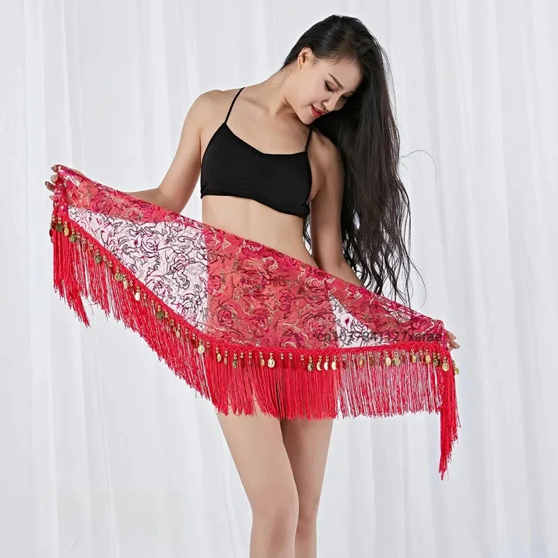 Bauchketten-Tailleketten mit Quasten, Pailletten und goldenen Münzen für Damen, Hüfttuch, orientalisches Tanzkostüm für Aufführungen und Übungen, Tanzaccessoires. – Detail 1