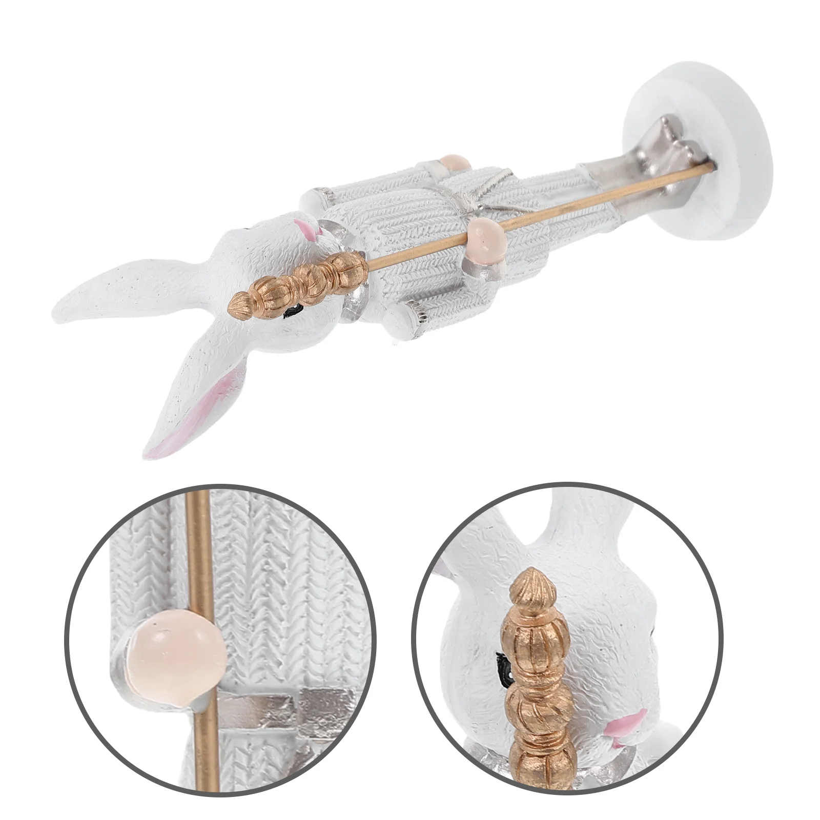 

Charming Resin Easter Bunny Soldier Scepter Playful Elegant Element Spring Shelf Mantel Centerpiece Decor Easter Statue