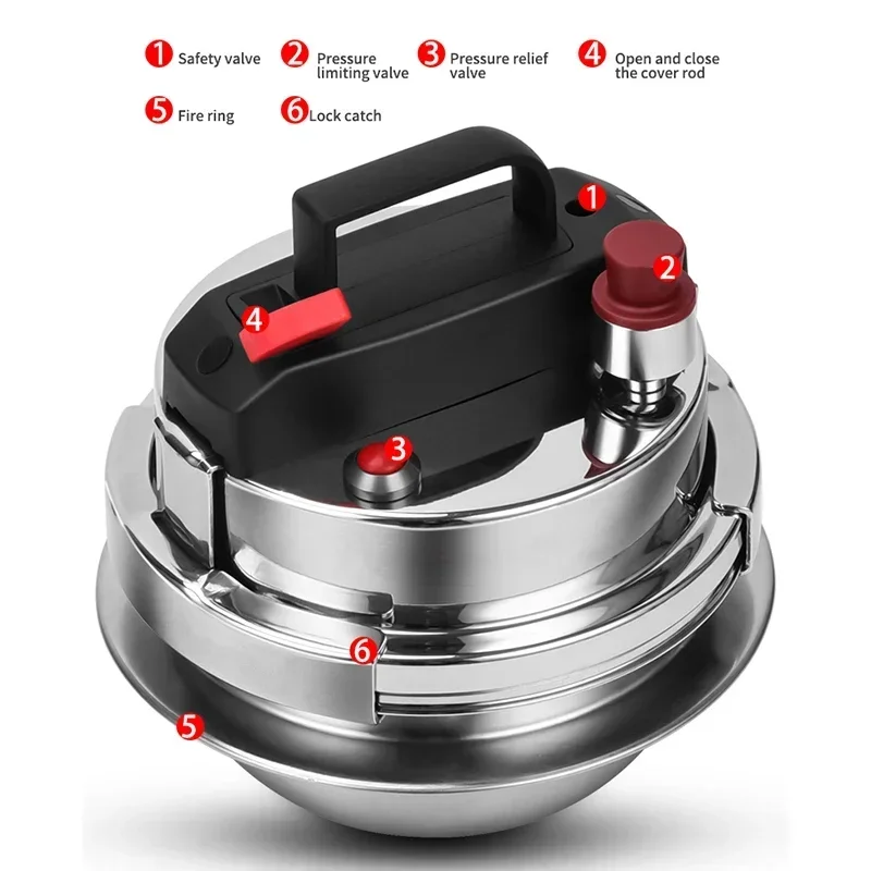 New 1.2L Korean Commercial Mini Stainless Steel Pressure Cooker High-Pressure Fragrant Rice Magnetic Pressure Cooker