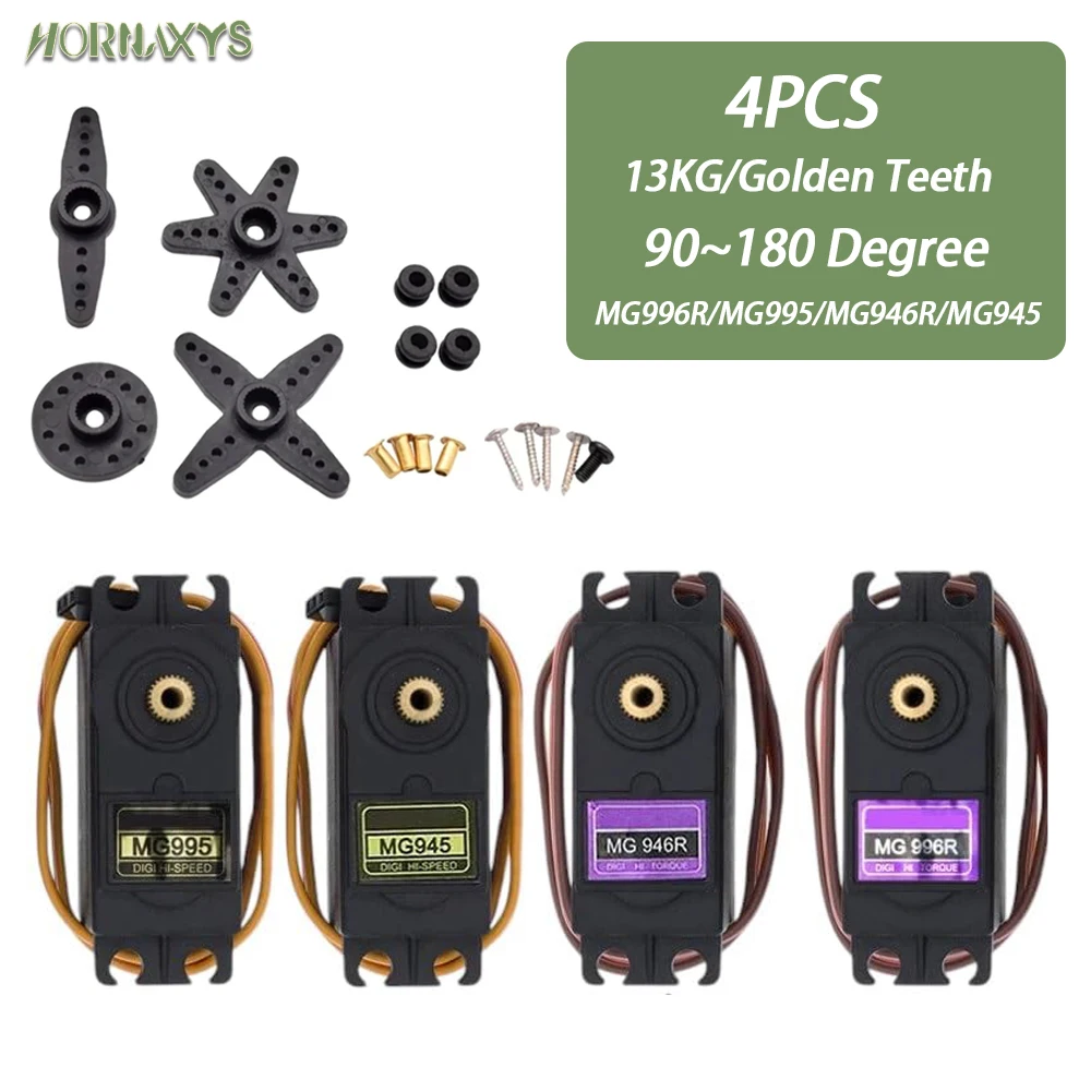 

4PCS MG995 MG996 Servo Metal Gear for Model Helicopter Boat For Arduino UNO DIY Mechanical Arm MG946R MG945R MG996R