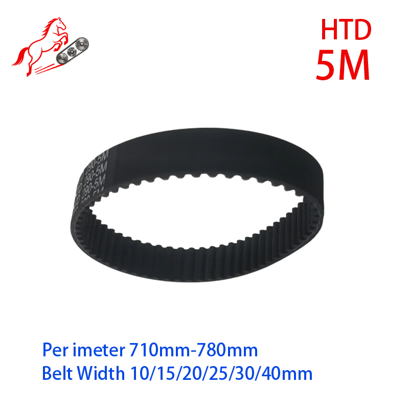 

HTD 5M High-Quality Rubber Timing Belt Perimeter 710mm--780mm Belt Width10mm/15mm/20mm/25mm/30mm/40mm