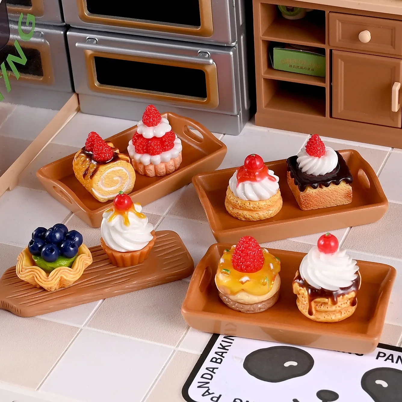 9 Styles Fake Cake Play Food Resin Charms Flatback DIY Dollhouse Kitchen Decor Cream Craft Baking Game