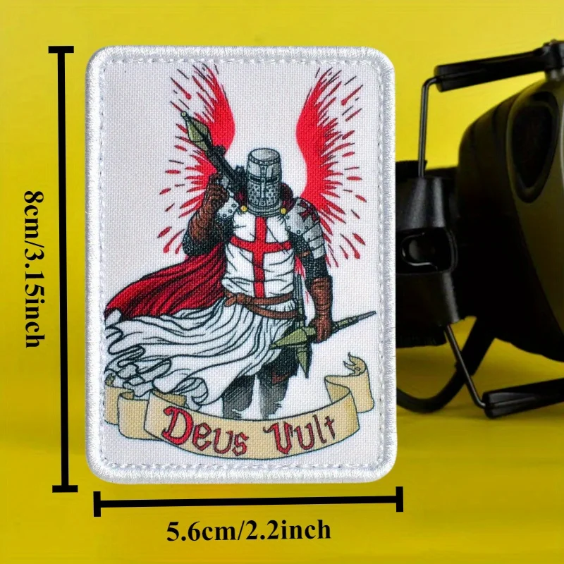 Parche táctico moral Deus Vult gancho y bucle impreso para mochila - imagen 4