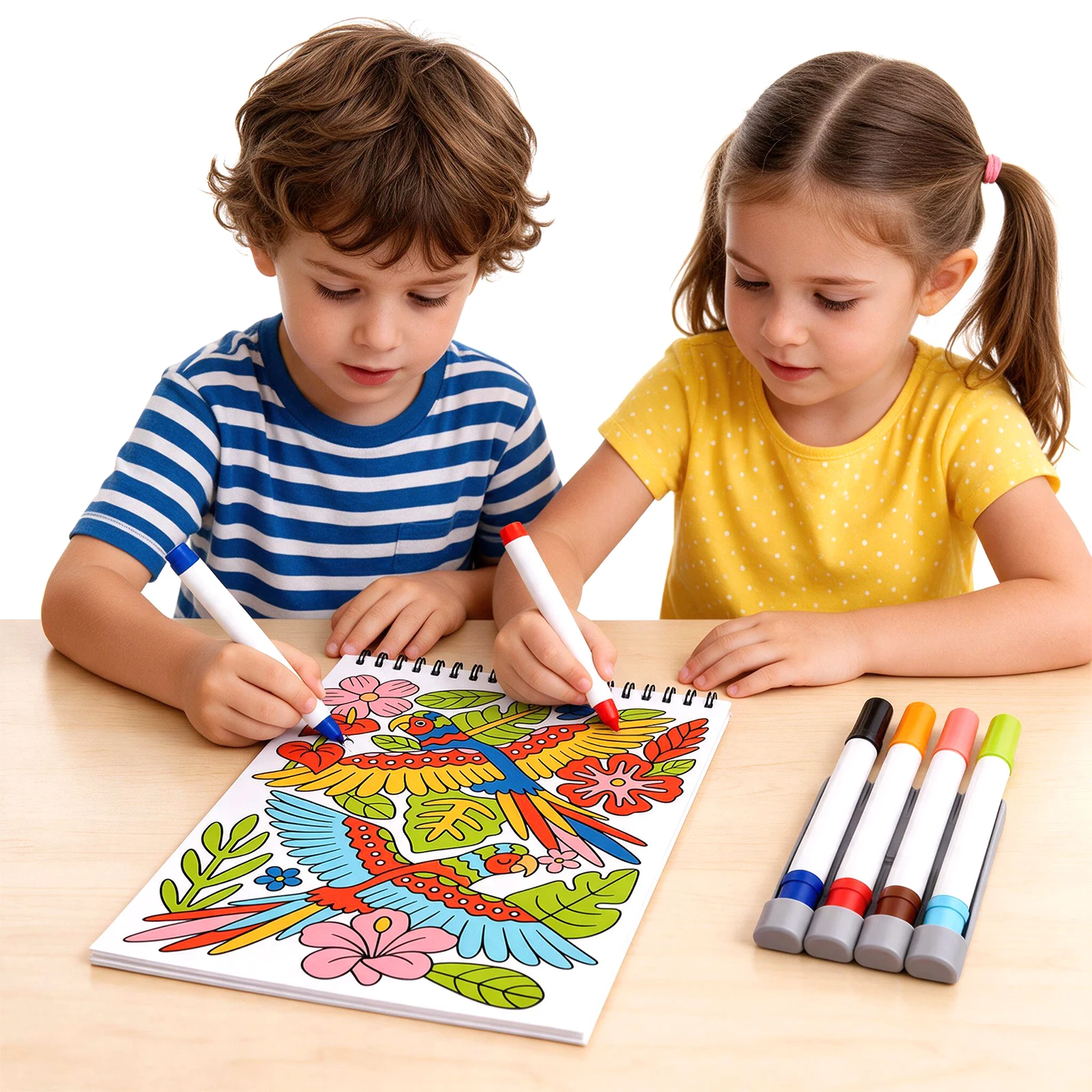 MindArt Groove Pattern Coloring Book with Dual-Tip Markers 20 Meditative Art Pages