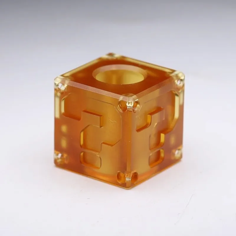 Question mark square shape, Ultem PEI Amber color, Edc knife tool Decorative pendant, Key braided rope buckle, Creative DIY