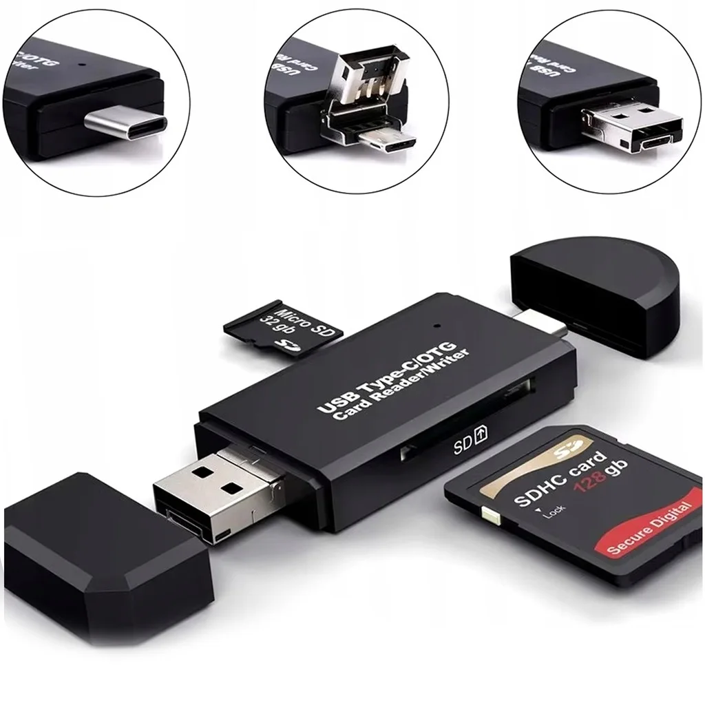 Micro SD TF USB-C USB 480 Mb/s 5-in-1 geheugenkaartlezer voor laptoptelefoon