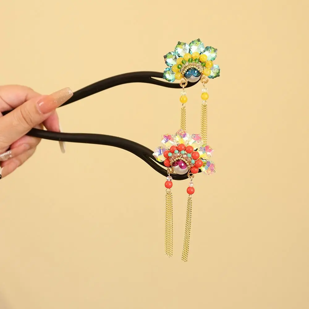 

Elegant Tassel New Chinese Style Hair Clip Pearl Red Hanfu Hairpin Retro Flower Wooden Hair Stick for Women