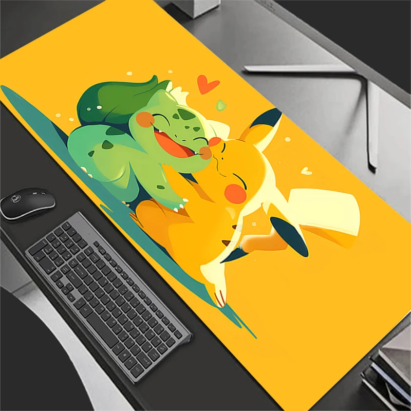 اضافية كبيرة الألعاب ماوس الوسادة ألعاب الكمبيوتر المحمول لوحة المفاتيح السجاد ماوس حصيرة عدم الانزلاق المطاط xxl P-Pokemons Bulbasaur الجدول البساط