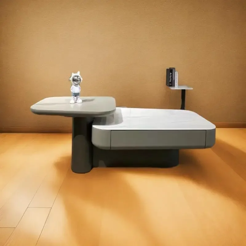 

yj7 Simple and Fashionable Coffee Table Combination Small Apartment Microcrystalline Stone Surface Baking Paint Nordic Coffee Ta