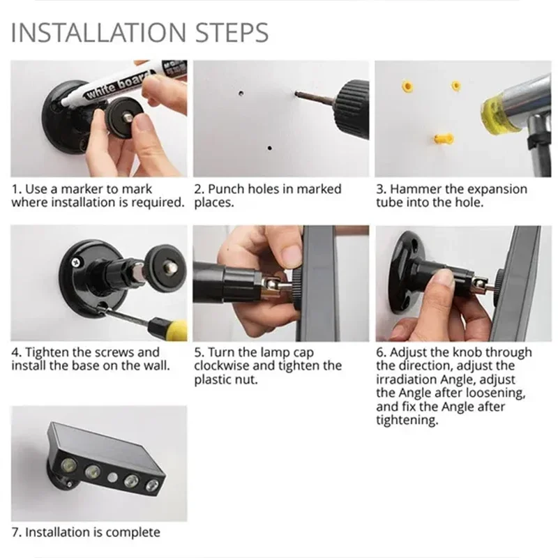 Powerful 4 LED Solar Security Lights Outdoor Decor Sensor Motion 3 Modes Street Waterproof Lamp Wall Night Work Light for Garden