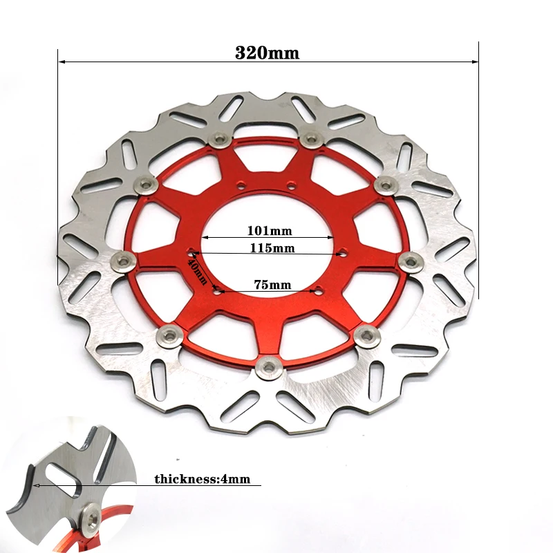 Floating Brake Disc 320mm Enlarged Motorcycle for CR CRF CRM 250 450 BSE M2 M4 Z7 KAYO T6 K6