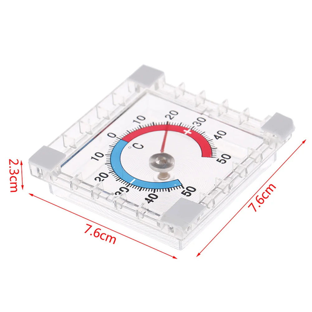 4pcs Square Thermometer for Windows Doors Outdoor Temperature Monitoring Self Sticking Mounting Weather Resistant