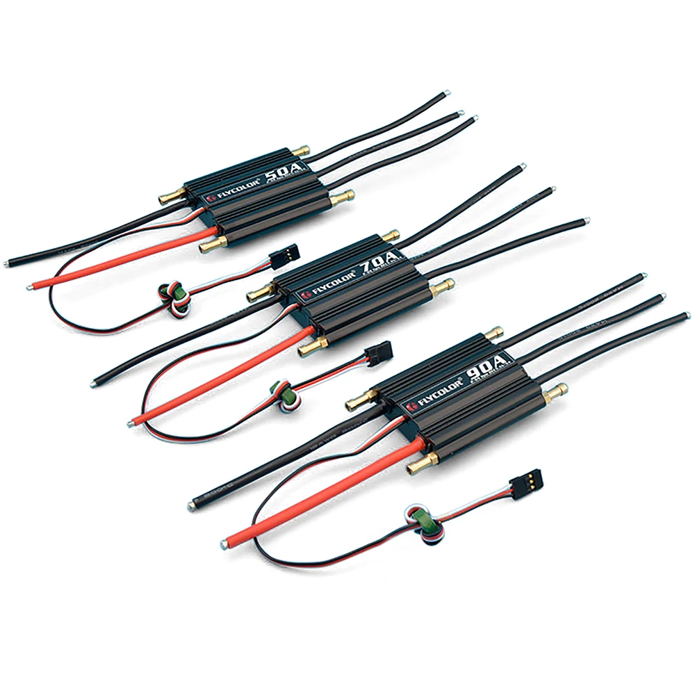 FLYCOLOR 50A 70A 90A 120A 150A FlyMonster Series Waterproof Brushless ESC Support 2-6S 5.5V/5A SBEC Programming Card for RC Boat