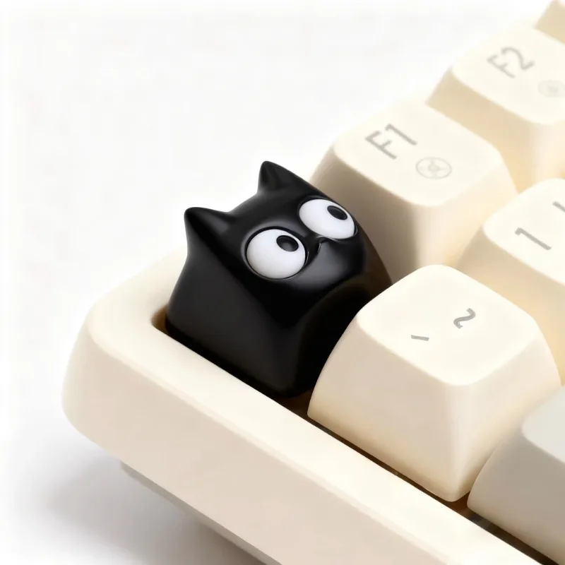 The Legend of Hei Series Keycaps Custom Resin Adorable Cat Big Eyes Hei Key Cap for Mechanical Keyboard Game Accessories Gifts