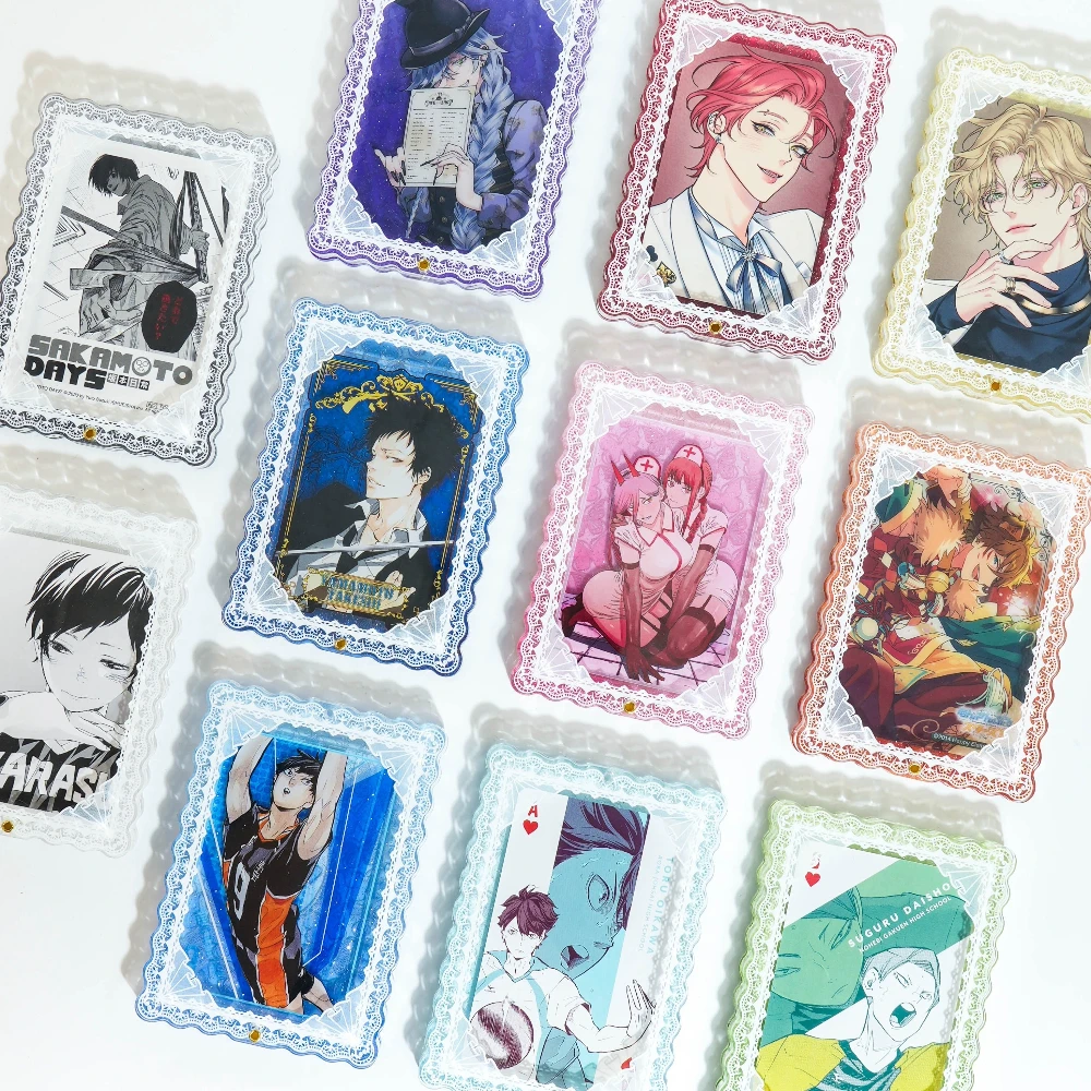 Butterfly Flower Series Lace 3 Inch Photocard Frame 3-Tier Rotating Acrylic Picture Frame Kawaii Anime Goods Display Stand