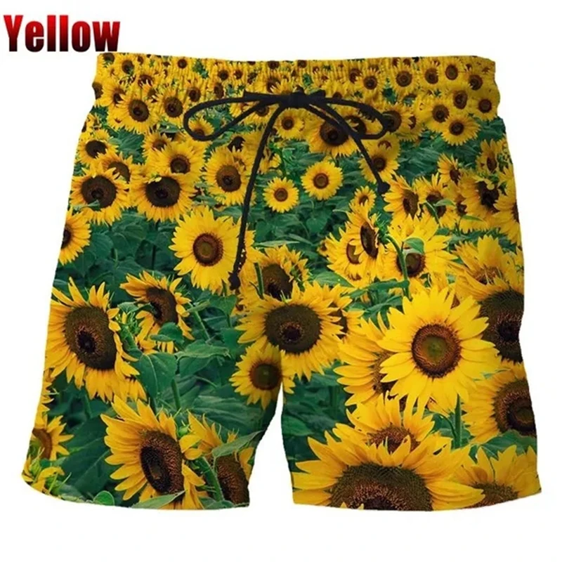 New Colorful Fashion Summer Sunflower 3d Print Unisex Casual Loose Shorts Beach Pants Male Female Kids Outdoor Sportwear Shorts