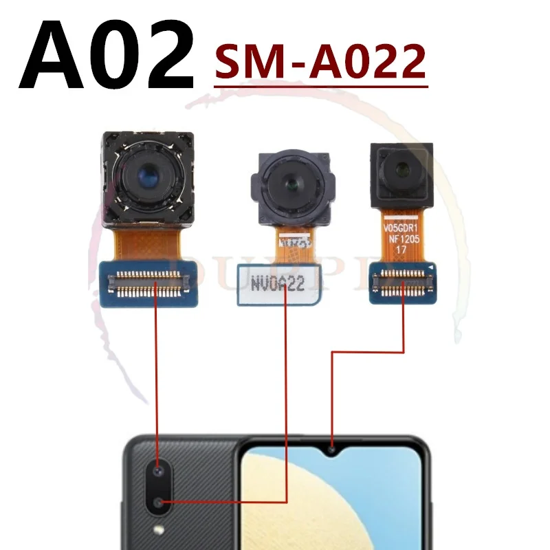 Back Main Rear Camera Front Camera Module Flex Cable For Samsung Galaxy A02 A022 A02S A025 Replace Part