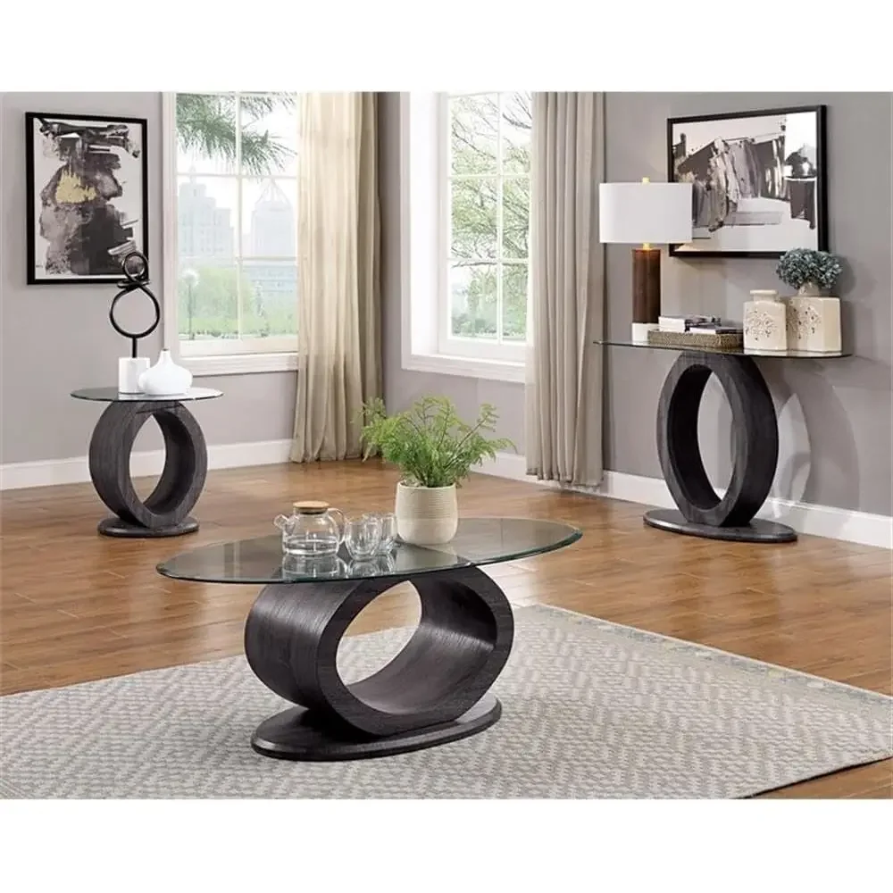 

Promotion PriceSpecial OfferContemporary Round Wood End Table, Gray Inish, 23.5" W X 23.5" D X 21.88" H, Tempered Glass Top, Ope