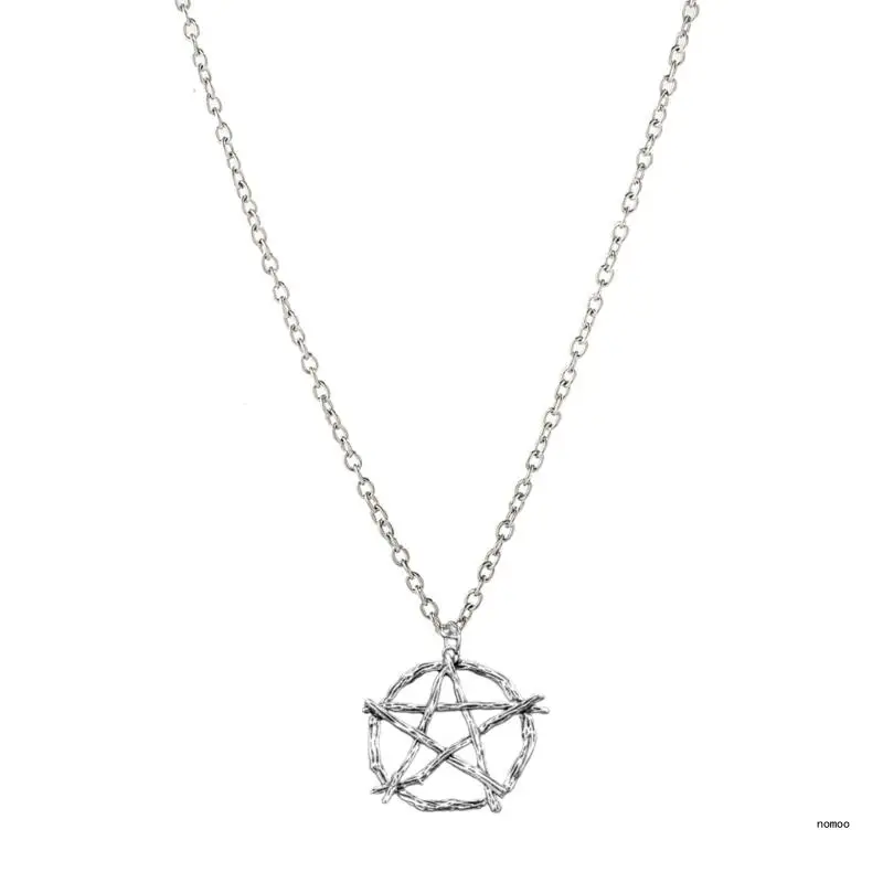 Vintage Gothic Pentagrams Pendant Necklace for Men Women Gothic Star Necklace