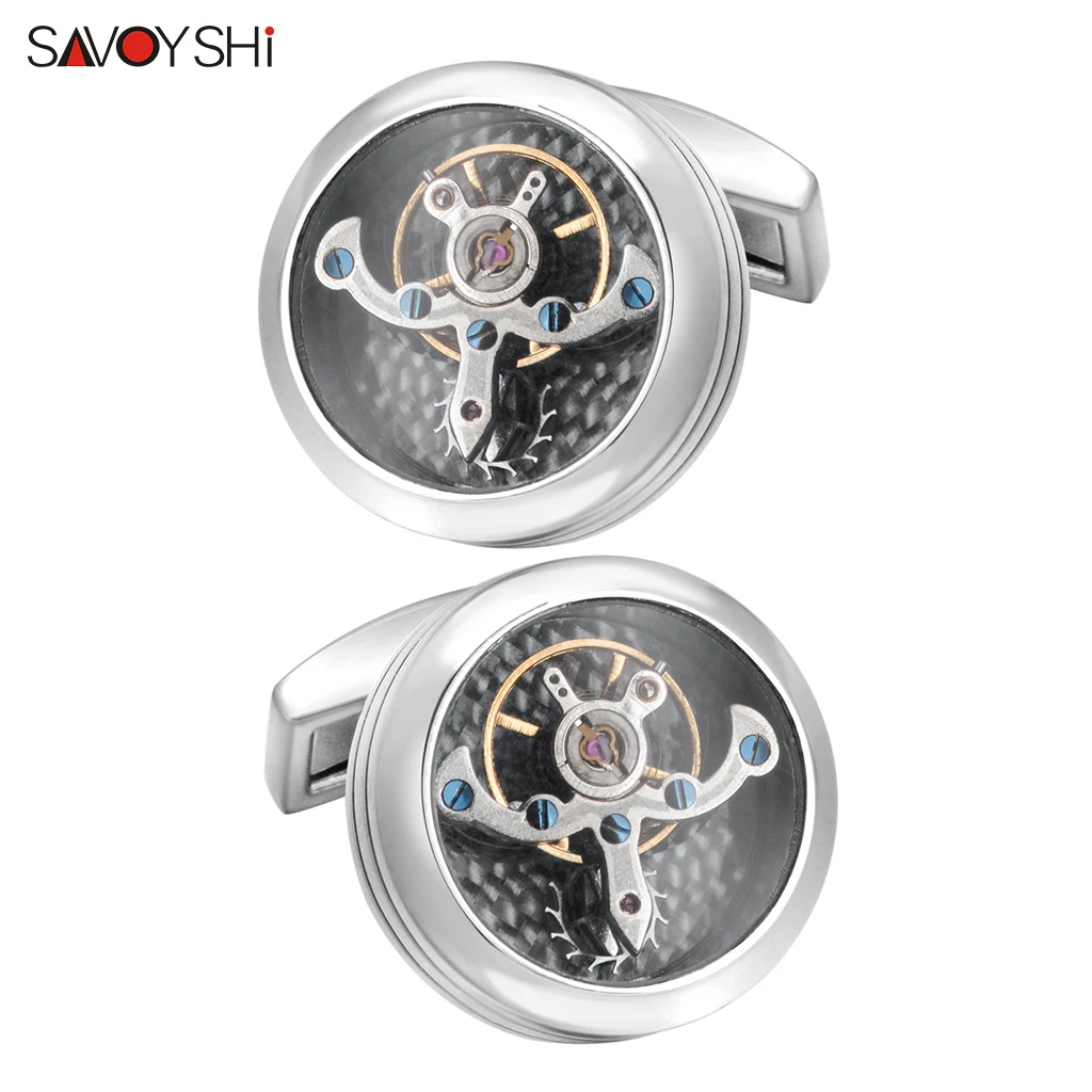 SAVOSHI Mechanical Tourbillon Cufflinks For Mens French Shirt Fashion Gift Cuff Buttons Luxury Jewelry Drop Shipping