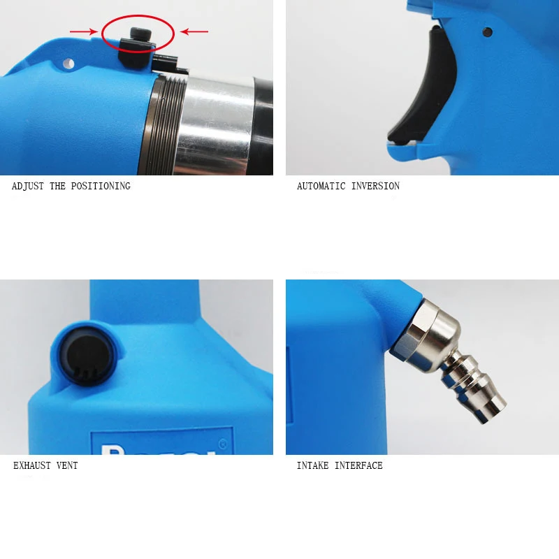 Customized Pneumatic Rivet Nut Gun M3-M12 Easy Operation Riveting Tool Efficient Pull Force Air Riveter Energy Saving view 4