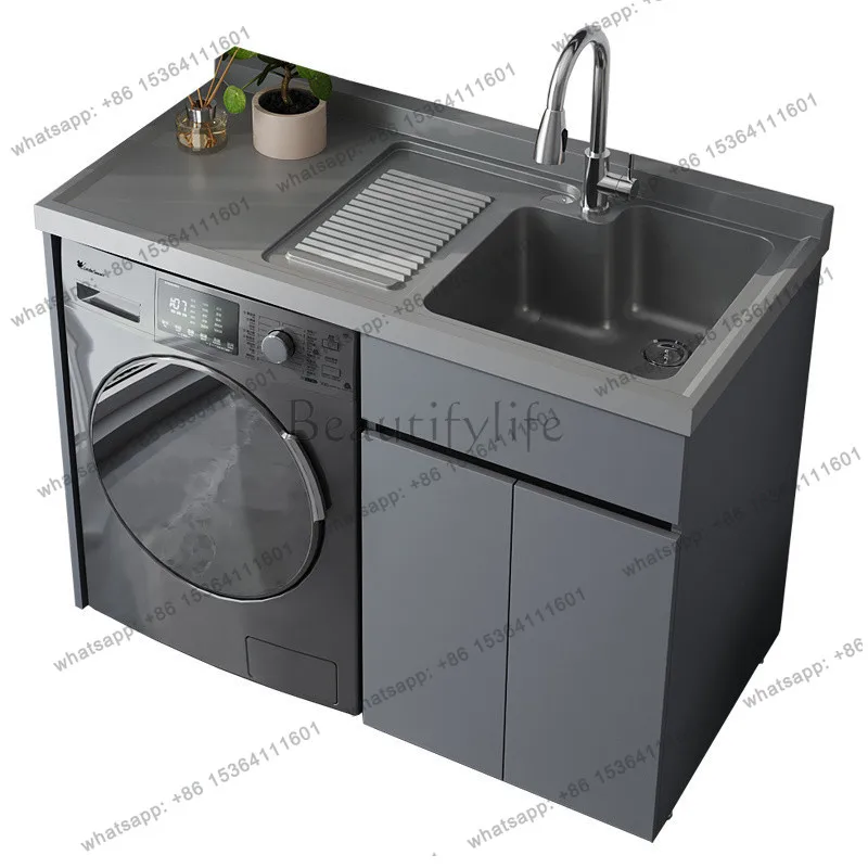 

Honeycomb aluminum washing machine balcony integrated cabinet combination with rubbing board pool slot height