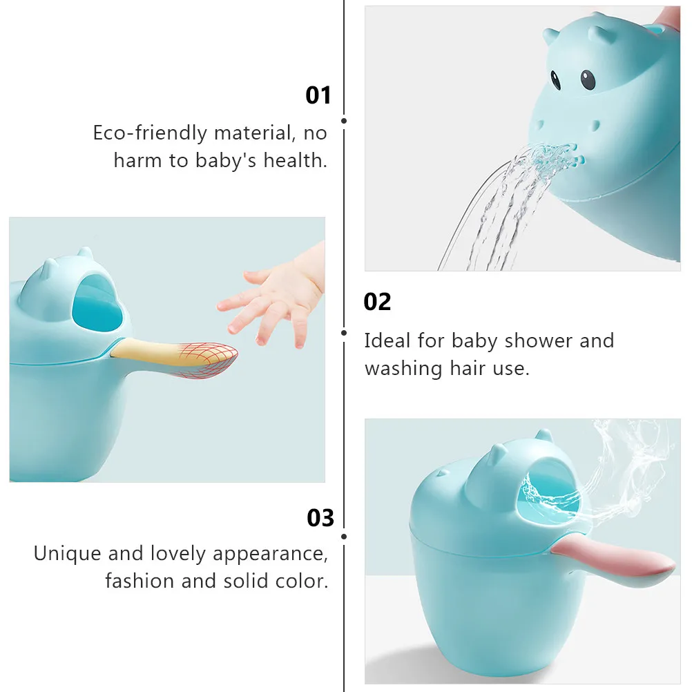 

Емкость для воды для душа в мультяшном стиле, чашка для детского шампуня из безопасного полипропилена, легко использовать и ополачивать, отлично подходит для ежедневного ухода за волосами