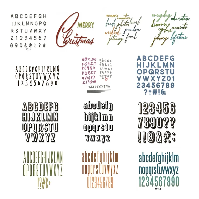 

Alphabet Collection Metal Cutting Dies Scrapbooking Paper Making Number Word Letter Album Embossing Frame Card Crafts No Stamps