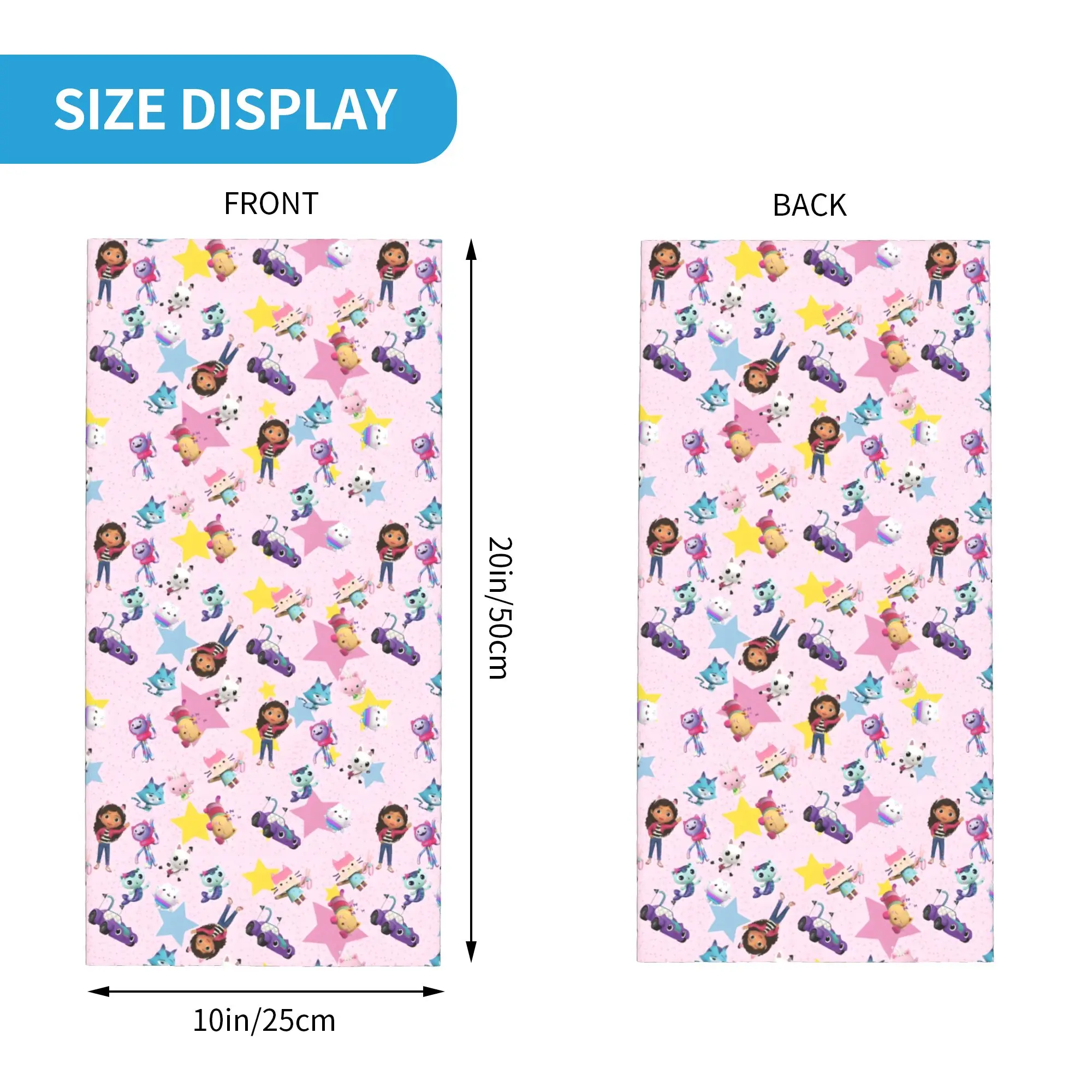 مخصص Gabbys دمية باندانا الرقبة الجراب للمشي الدراجات الرجال النساء التفاف وشاح الكرتون غابي الاطفال رائعتين بالاكلافا دفئا #2