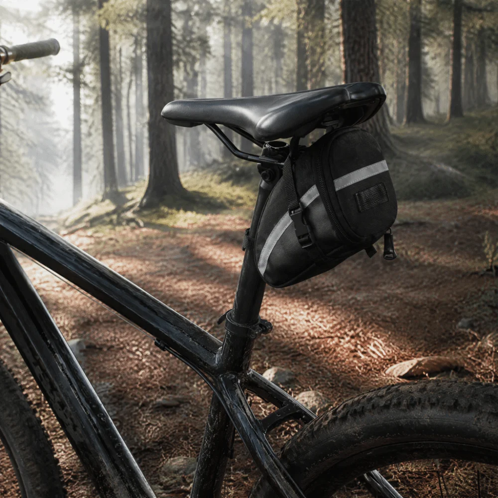 Adjustable Straps Bike Saddle Bag Large Capacity Lightweight Bikes Seat Bag with Reflective Sign Portable Bike Bag Under Seat