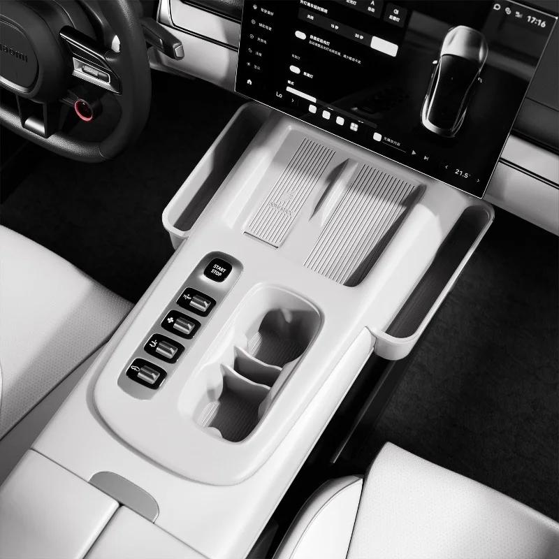 For Xiaomi SU7 Center Console Cup Holder Silicone Rack Wireless Charging Mat Anti-Slip Protective Pad Interior Accessories