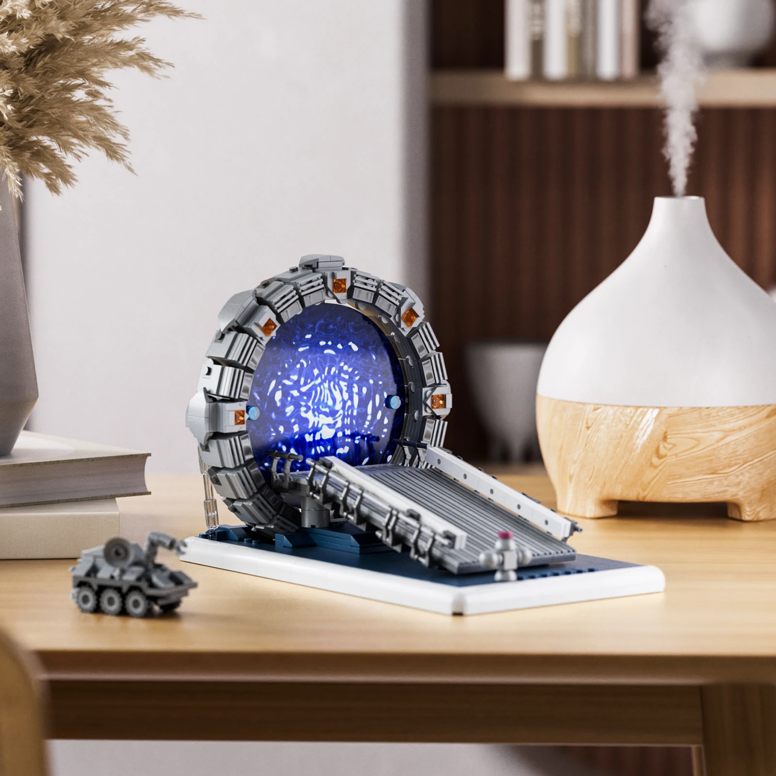 722 Uds. Kit de bloques de construcción de máquina de viaje espacial Stargateal película de ciencia ficción carros móviles blindados modelo juguetes regalos para niños Fans