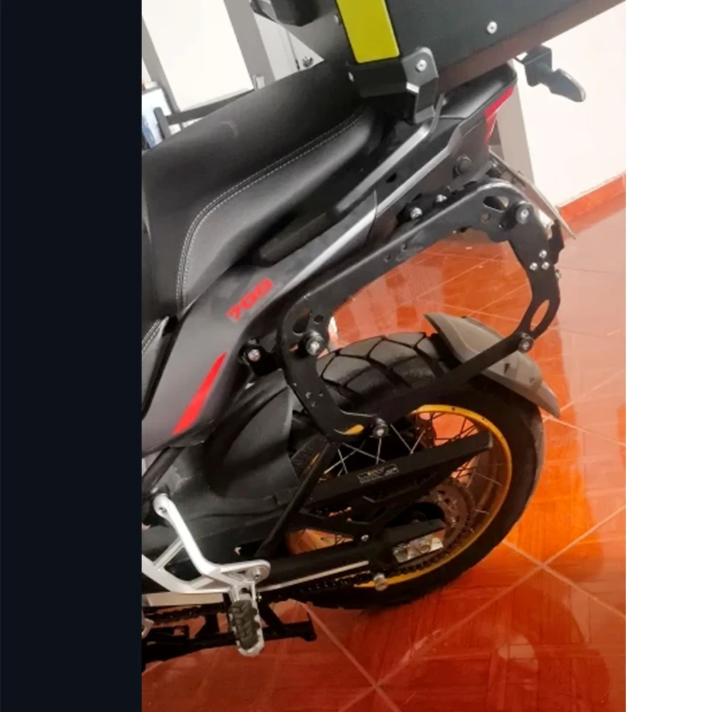 

For QJMOTOR SRT 700X SRT700 Side Box Bracket Modification Avoidance Exhaust Pipe Aluminum Alloy Side Box Bracket Luggage Rack