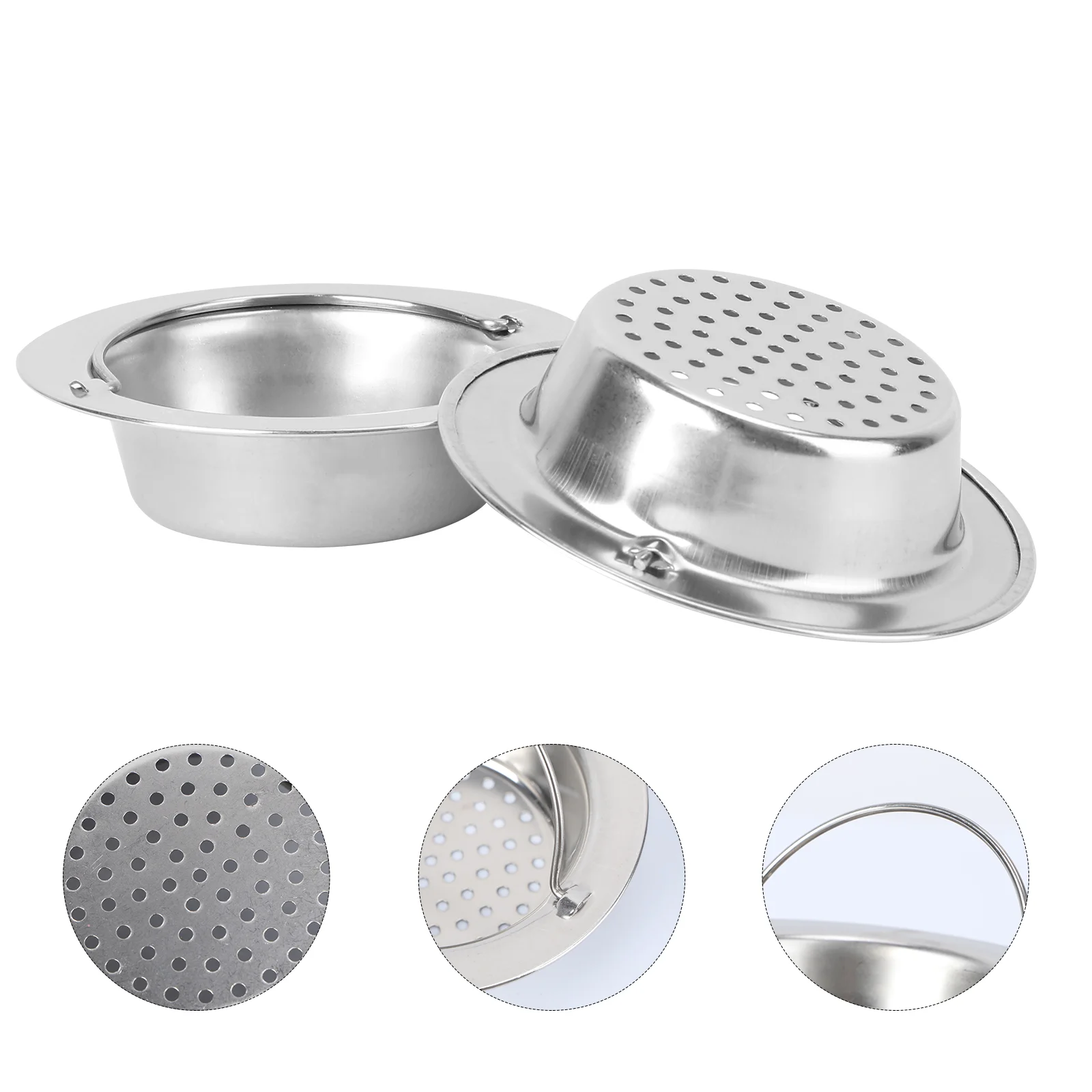 2 Pcs Sink Waste Plug Basket Strainer Dish Basin Hair Trap Kitchen Bathroom Filter Drain Protector