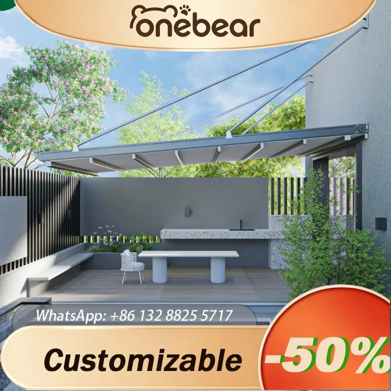 

Any Size Custom Wall Mounted Aluminum Hardtop Gazebo Windproof Rainproof UV Resistant Durable Outdoor Patio Yard Shelter Kit