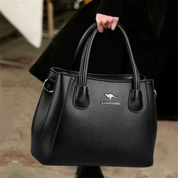 2 Layers Leather Luxury Handbags Women Bags Designer Handbags High Quality Small Casual Tote Bags For Women Shoulder Bag 2024