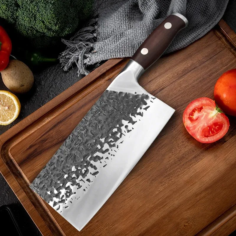 Heavy Duty Kitchen Knife Stainless Steel Chinese Bone Knife 8 Inch Meat Cleaver Vegetables Slicing Chef\'s Knife Cooking Tools