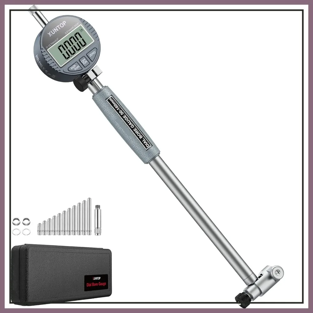 

Digital Bore Gauge Set 2-6inch (50-160mm) 0.0005in Accuracy with LCD for Engine Cylinder Measurement
