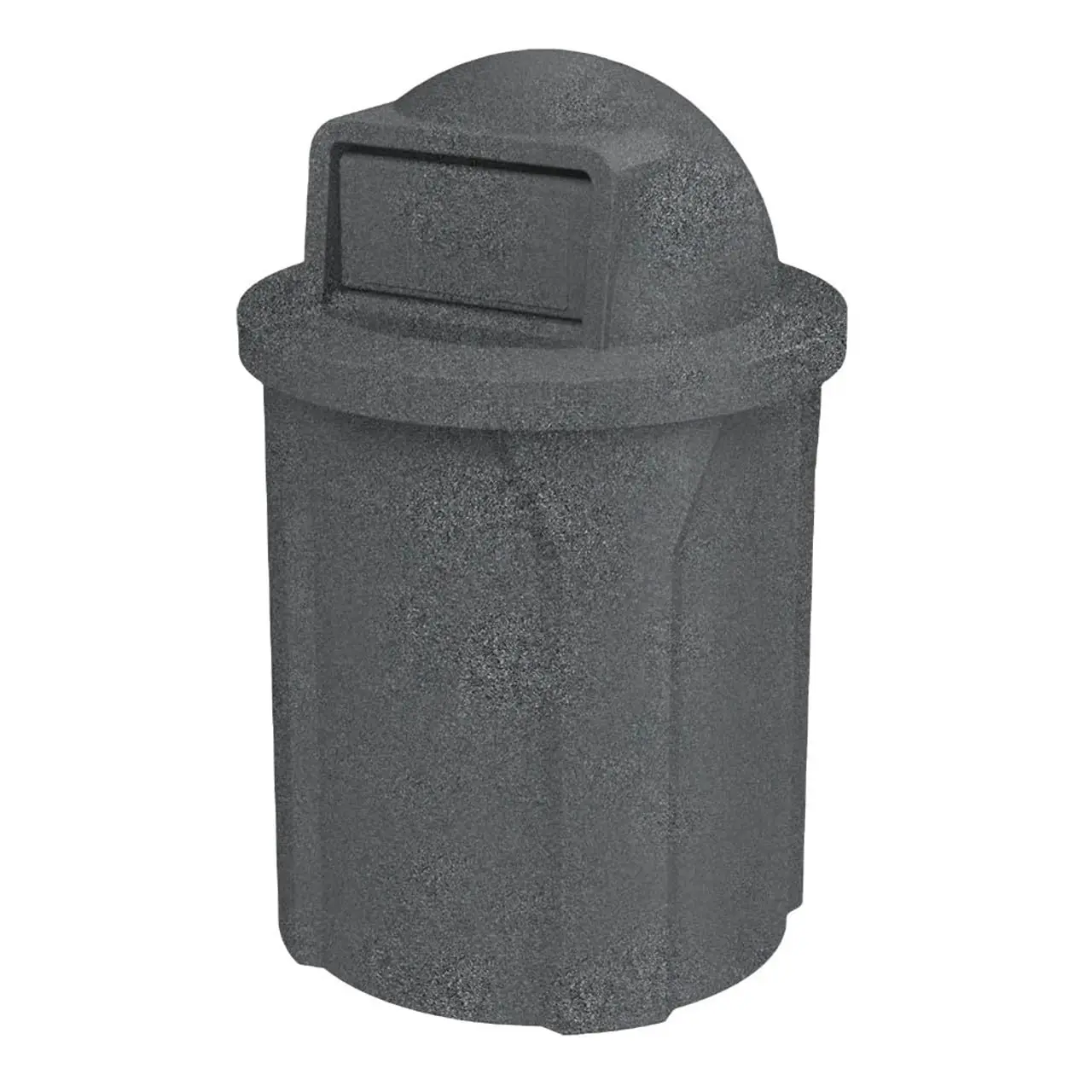 Campus Collection 42 Gal Commercial Trash Can with Push Lid | Dark Granite
