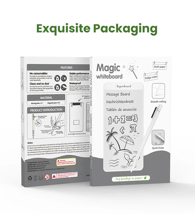Paper-Free Magnetic Book Writing Tablet, Eco-Friendly Student Magnetic Whiteboard, Portable Office & Teaching Note-Taking and Drawing Board